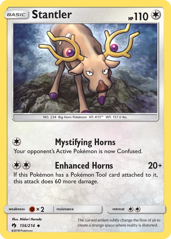 Sun & Moon—Lost Thunder 英語版 Stantler 156 カード表面