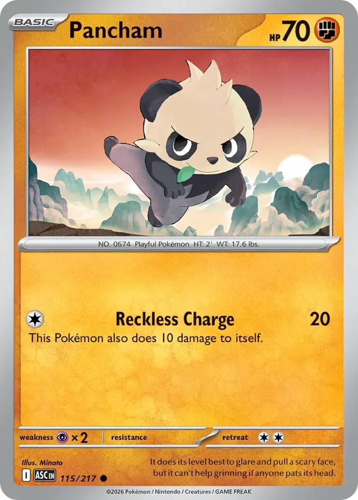 Mega Evolution—Ascended Heroes 英語版 Pancham 115 カード表面