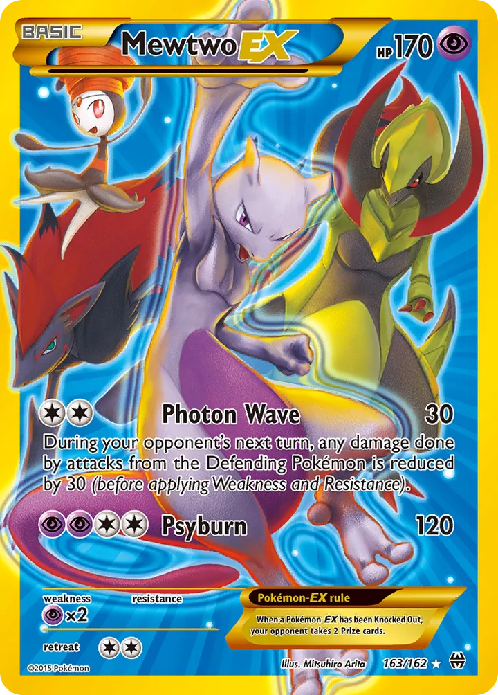 XY—BREAKthrough 영어판 Mewtwo-EX 163 카드 앞면