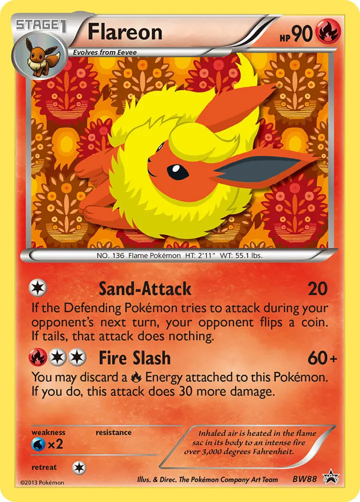 BW Black Star Promos 英語版 Flareon BW88 カード表面