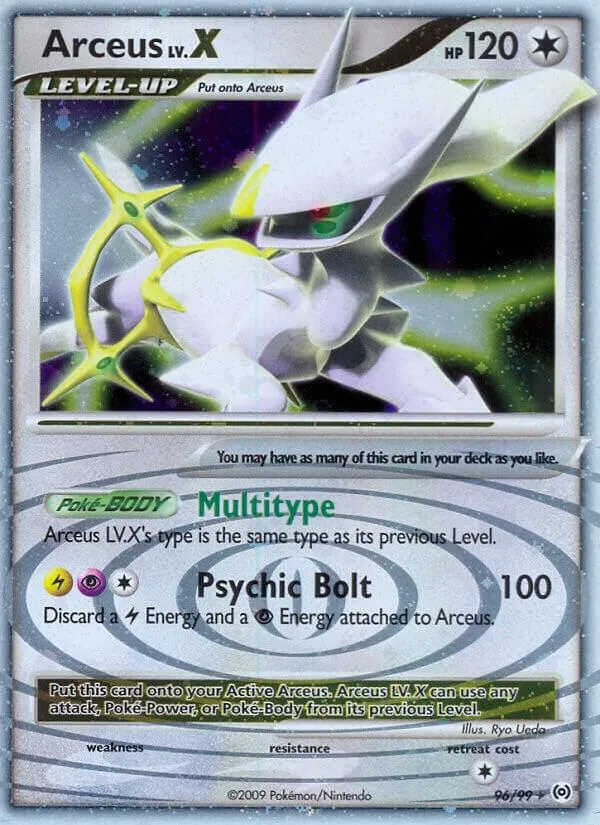 Platinum—Arceus 英語版 Arceus LV.X 96 カード表面
