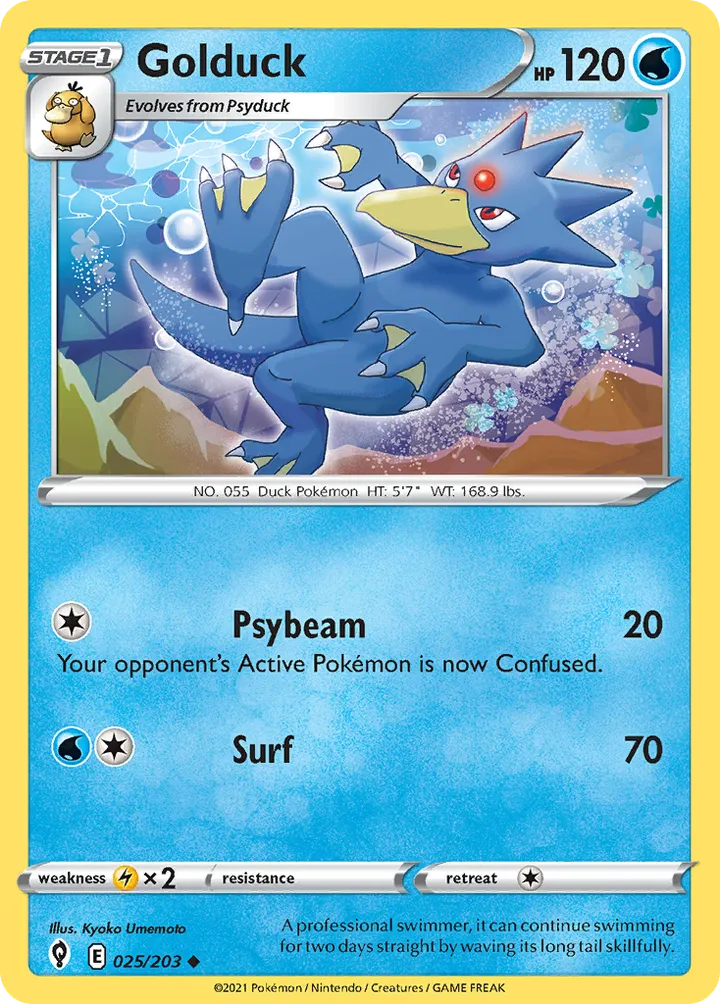Sword & Shield—Evolving Skies 영어판 Golduck 25 카드 앞면