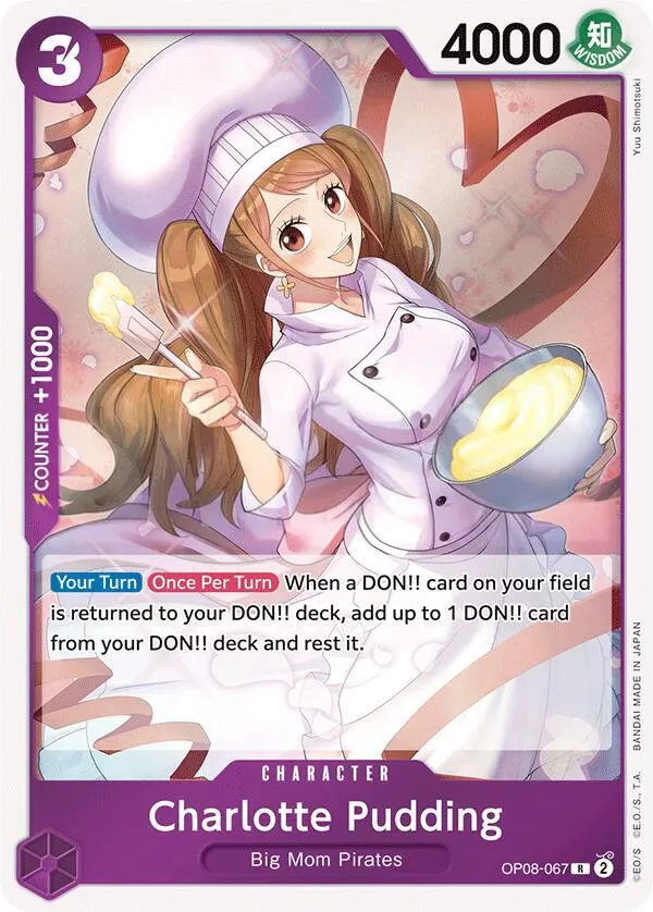 Front of Charlotte Pudding OP08-067, Two Legends English