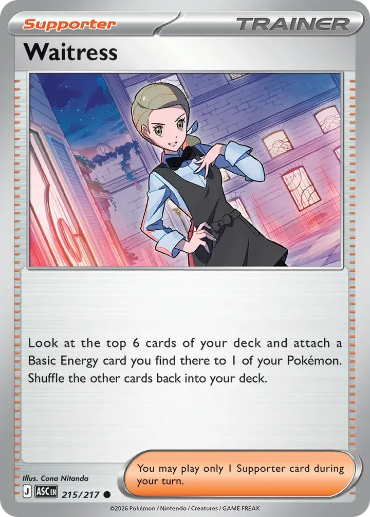 Mega Evolution—Ascended Heroes 영어판 Waitress 215 카드 앞면