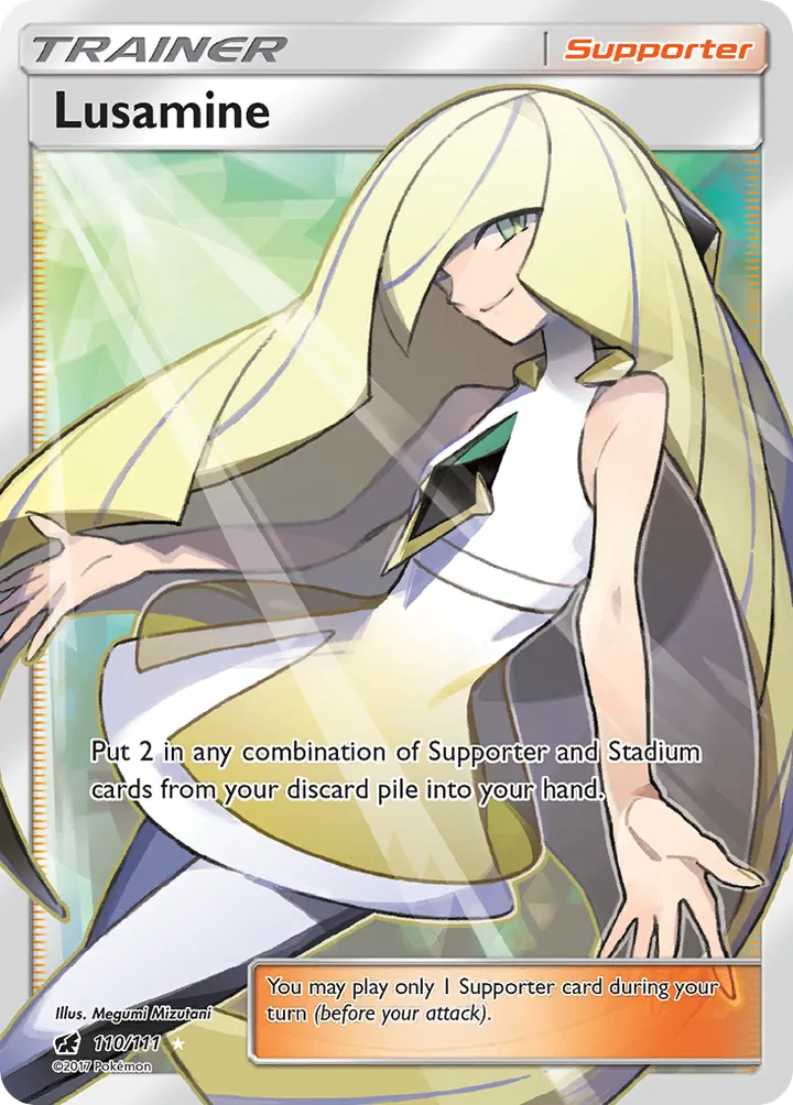 Sun & Moon—Crimson Invasion 영어판 Lusamine 110 카드 앞면