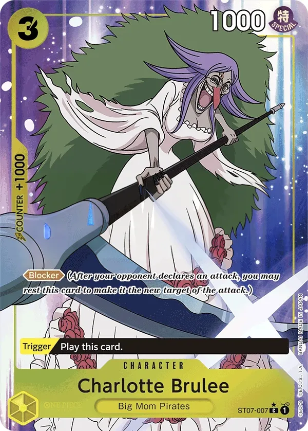 Big Mom Pirates 영어판 Charlotte Brulee ST07-007 · 패럴렐 3 카드 앞면