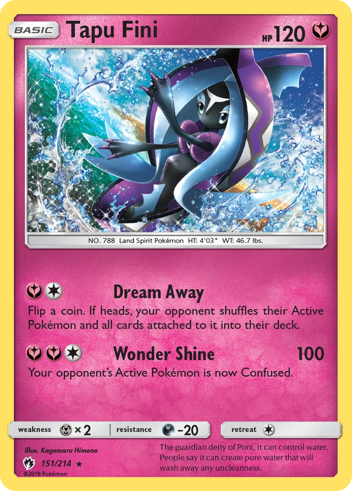 Sun & Moon—Lost Thunder 영어판 Tapu Fini 151 카드 앞면
