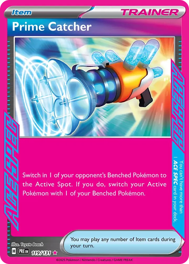 Scarlet & Violet—Prismatic Evolutions 英語版 Prime Catcher 119 カード表面