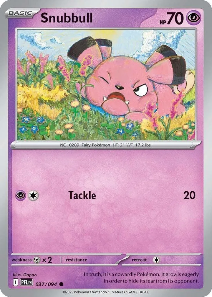 Mega Evolution—Phantasmal Flames 英語版 Snubbull 37 カード表面