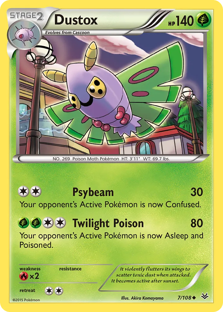 XY—Roaring Skies 英語版 Dustox 7 カード表面