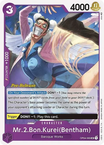 Mr.2.Bon.Kurei (Bentham) OP04-069 · Pre-Release $6.92