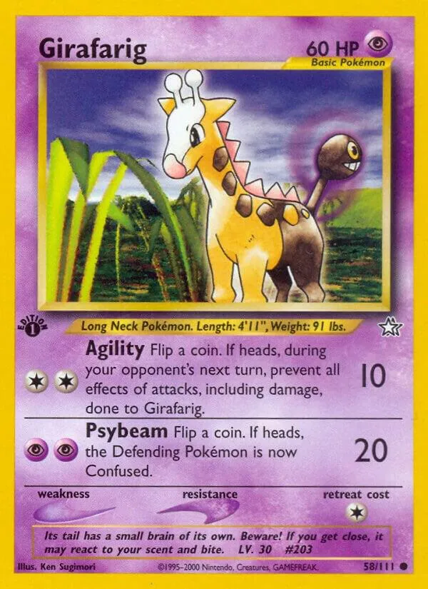 Neo Genesis 英語版 Girafarig 58 カード表面