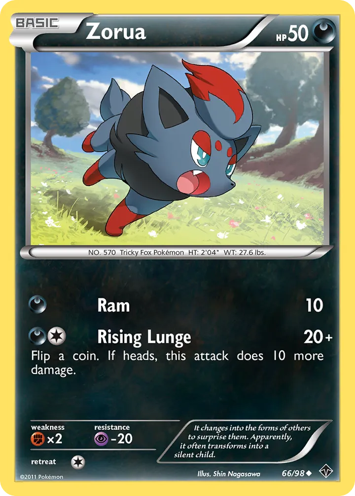 Black & White—Emerging Powers 英語版 Zorua 66 カード表面