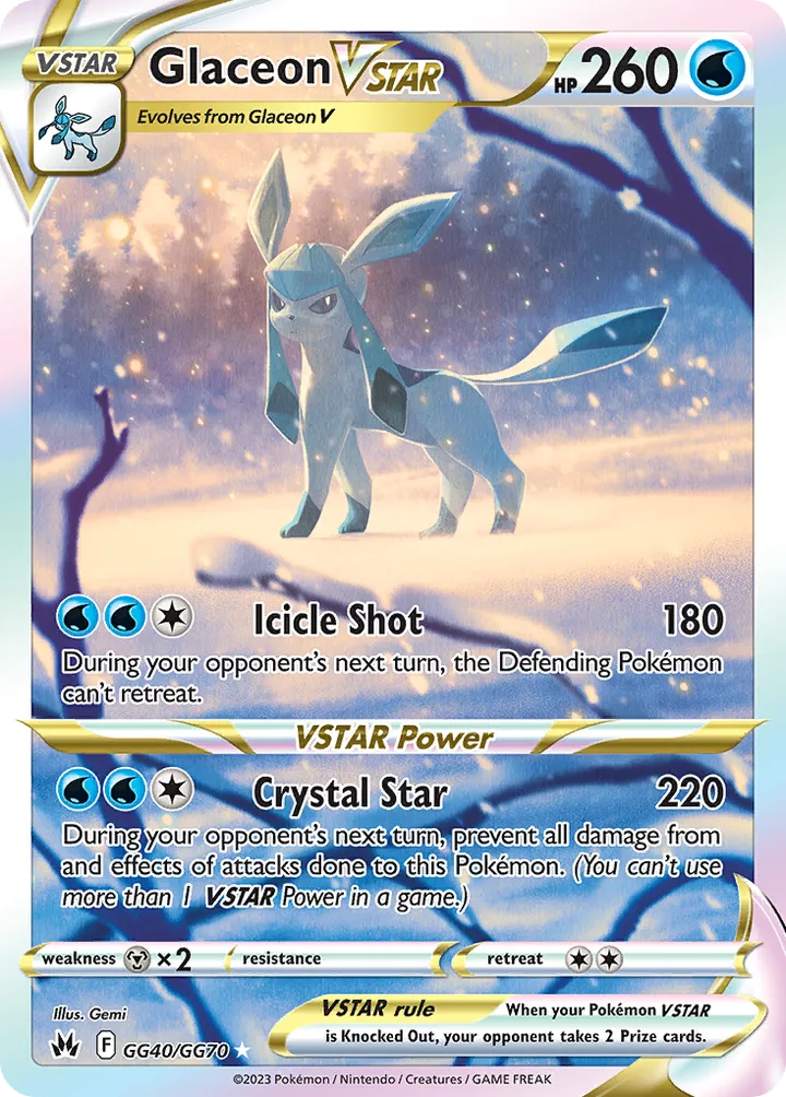 Crown Zenith 영어판 Glaceon VSTAR GG40 카드 앞면