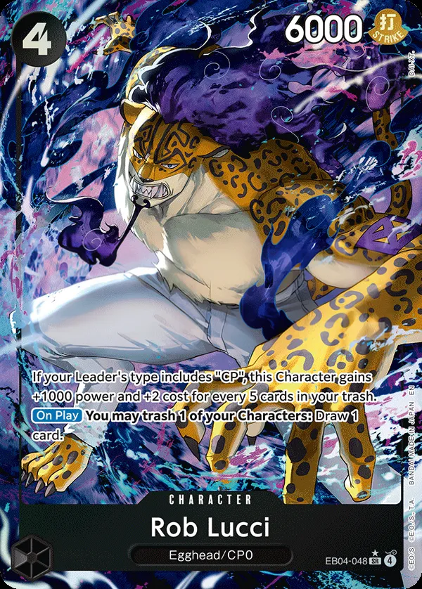 Egghead Crisis 英語版 Rob Lucci EB04-048 · パラレル カード表面