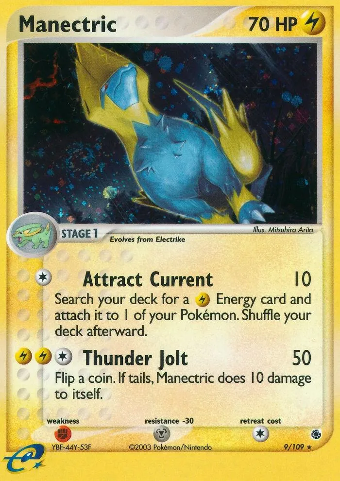 EX Ruby & Sapphire 영어판 Manectric 9 카드 앞면