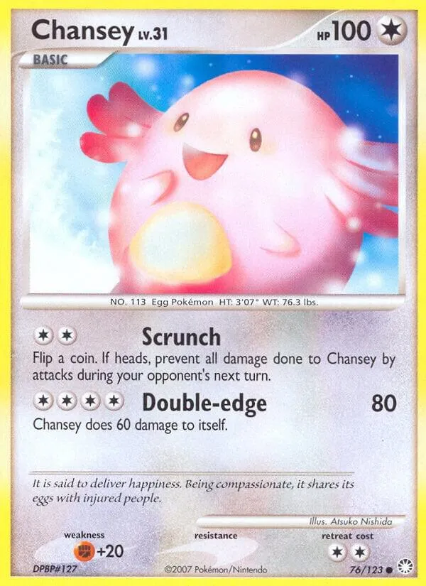 Diamond & Pearl—Mysterious Treasures 英語版 Chansey 76 カード表面