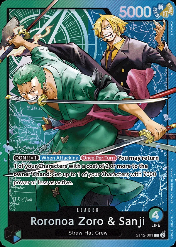 Zoro and Sanji 英語版 Roronoa Zoro & Sanji ST12-001 カード表面