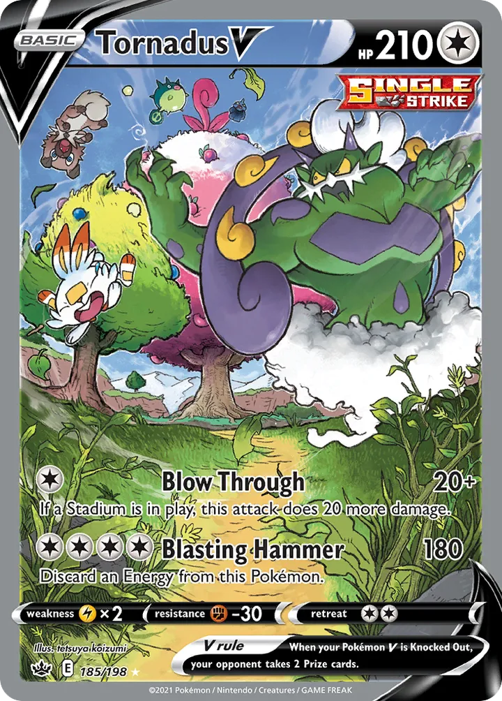 Sword & Shield—Chilling Reign 영어판 Tornadus V 185 카드 앞면