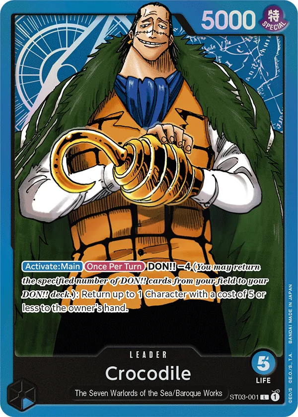 The Seven Warlords of the Sea 영어판 Crocodile ST03-001 카드 앞면
