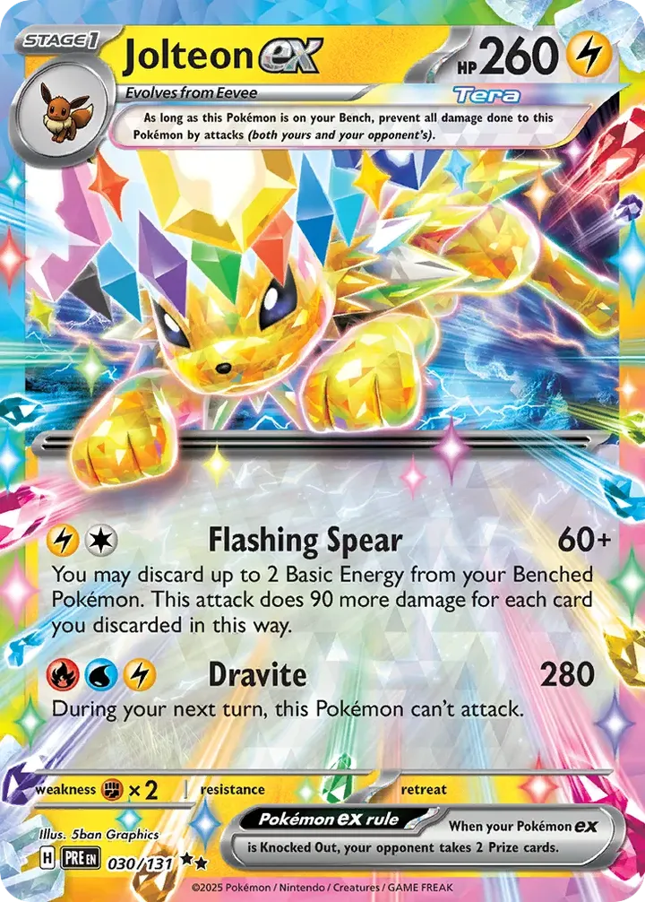 Scarlet & Violet—Prismatic Evolutions 영어판 Jolteon ex 30 카드 앞면