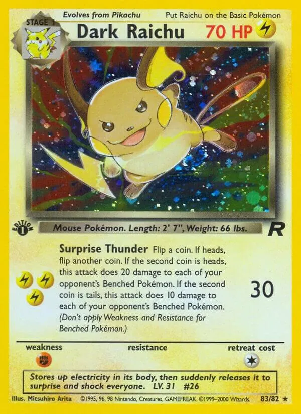 Team Rocket 英語版 Dark Raichu 83 カード表面
