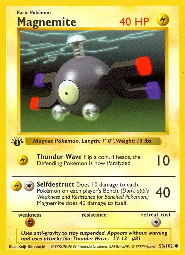 Base Set 英語版 Magnemite 53 カード表面