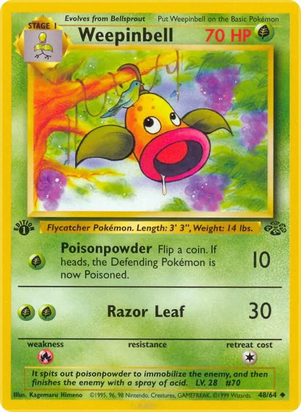 Jungle 영어판 Weepinbell 48 카드 앞면
