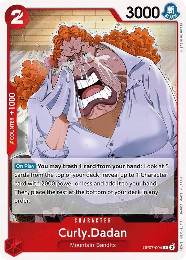 500 Years in the Future 영어판 Curly.Dadan OP07-004 카드 앞면