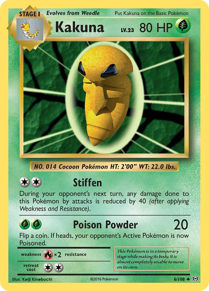 XY—Evolutions 영어판 Kakuna 6 카드 앞면