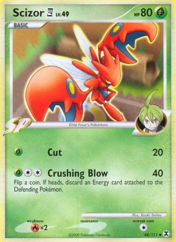 Platinum—Rising Rivals 영어판 Scizor E4 48 카드 앞면