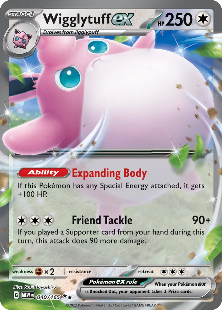 Front of Wigglytuff ex 40, Scarlet & Violet—151 English