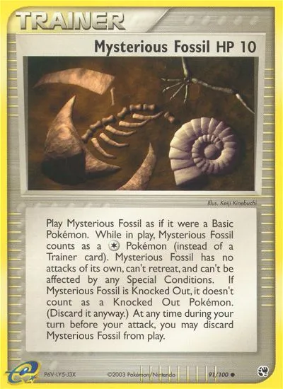 EX Sandstorm 英語版 Mysterious Fossil 91 カード表面