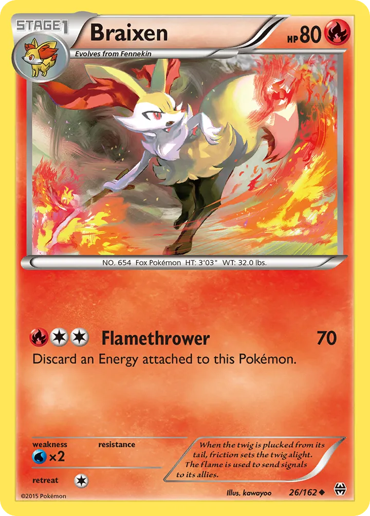 XY—BREAKthrough 영어판 Braixen 26 카드 앞면
