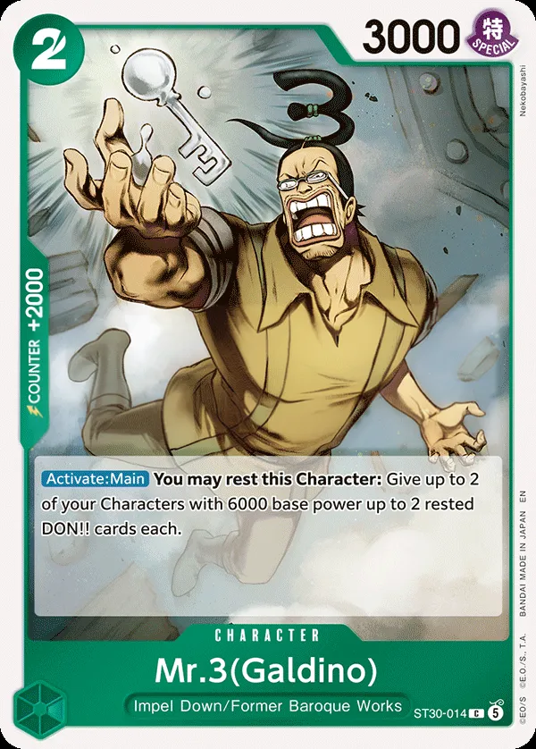 Luffy & Ace 영어판 Mr.3(Galdino) ST30-014 카드 앞면