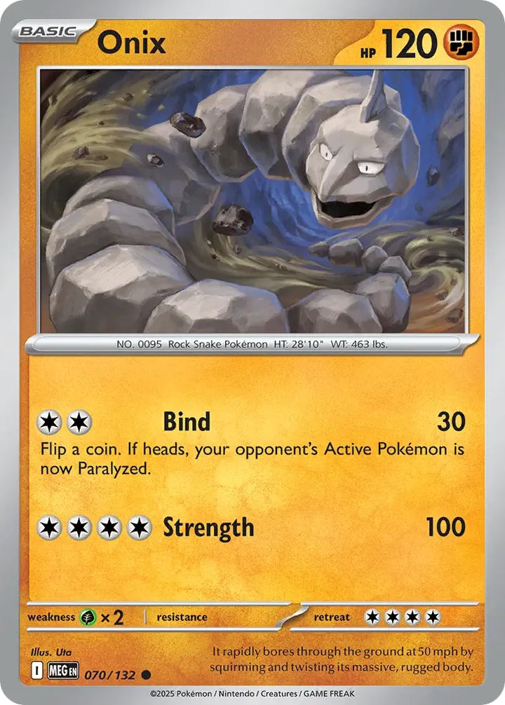 Mega Evolution 영어판 Onix 70 카드 앞면
