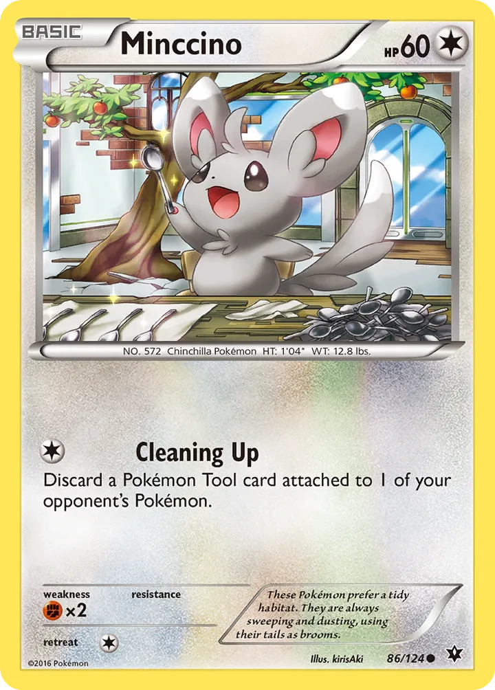 XY—Fates Collide 영어판 Minccino 86 카드 앞면