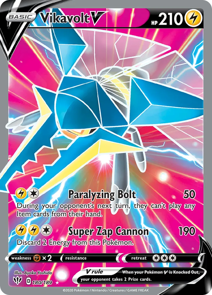 Sword & Shield—Darkness Ablaze 영어판 Vikavolt V 180 카드 앞면