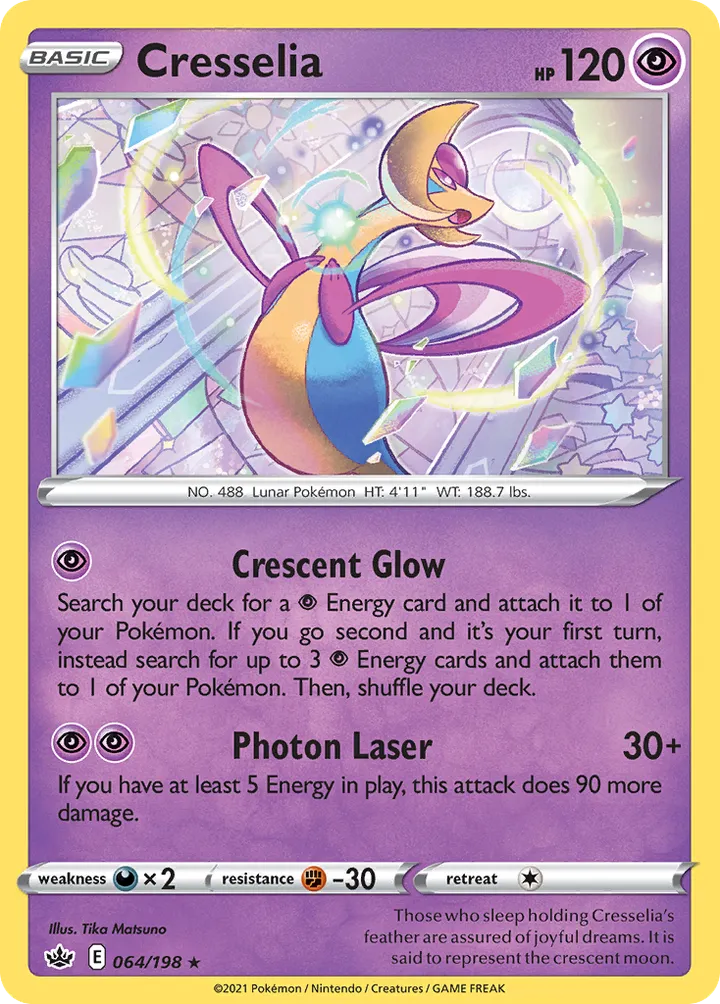 Sword & Shield—Chilling Reign 영어판 Cresselia 64 카드 앞면