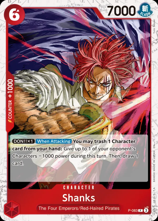 Promotion Cards 英語版 Shanks P-083 · パラレル 3 カード表面