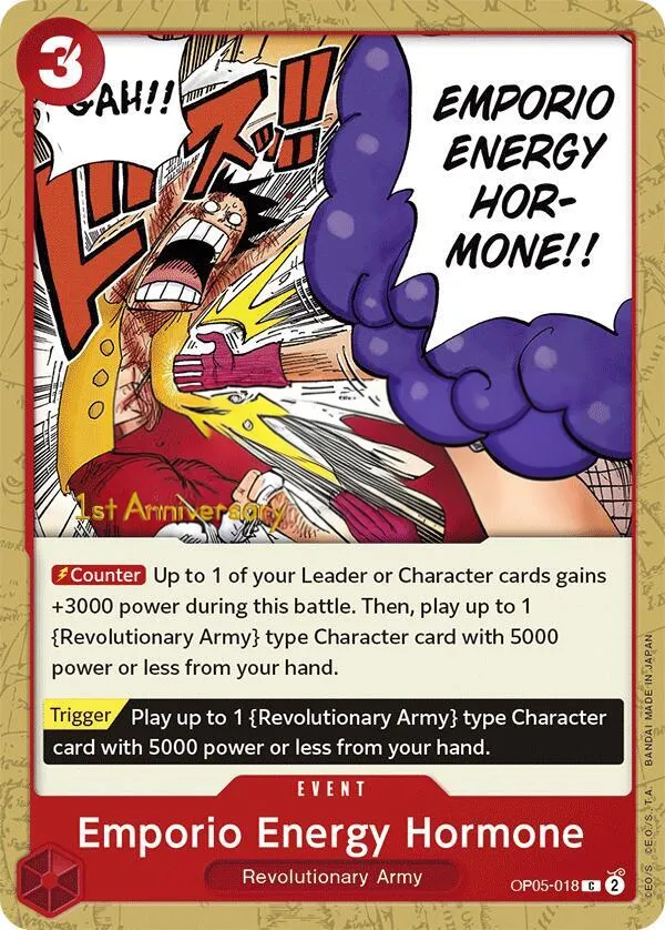 Awakening of the New Era 英語版 Emporio Energy Hormone OP05-018 · 記念大会 カード表面