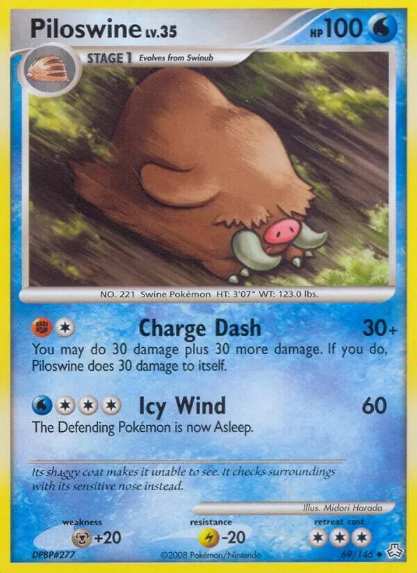 Diamond & Pearl—Legends Awakened 영어판 Piloswine 69 카드 앞면