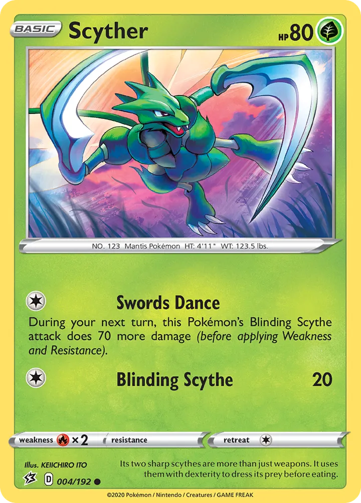 Sword & Shield—Rebel Clash 영어판 Scyther 4 카드 앞면
