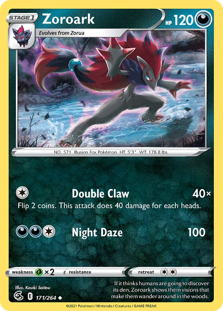 Sword & Shield—Fusion Strike 영어판 Zoroark 171 카드 앞면