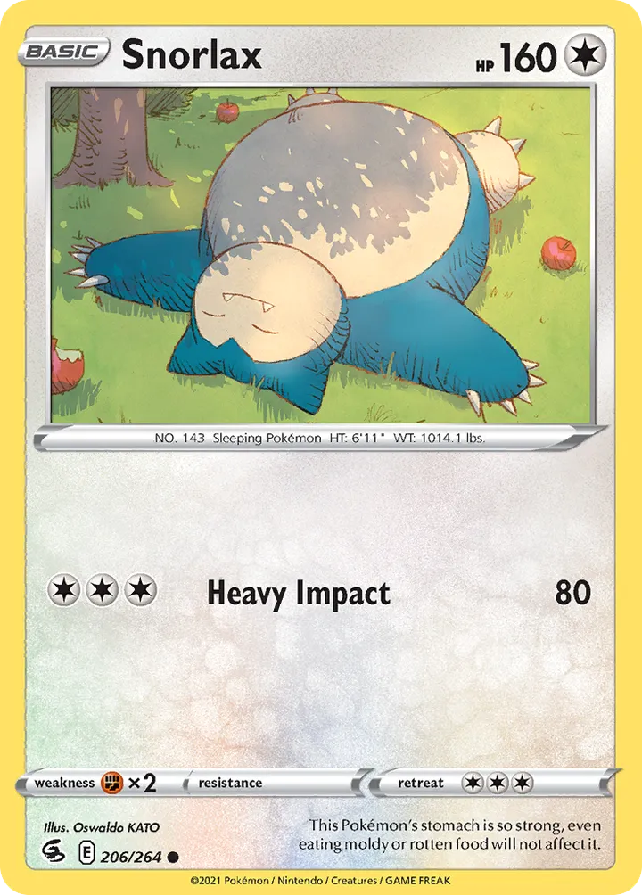 Sword & Shield—Fusion Strike 영어판 Snorlax 206 카드 앞면