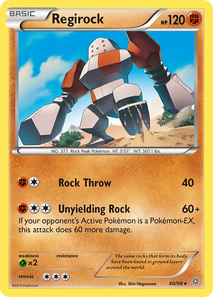 XY—Ancient Origins 英語版 Regirock 40 カード表面