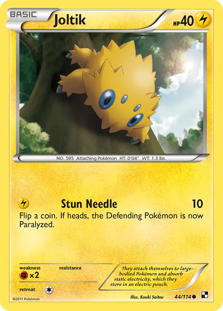 Black & White 영어판 Joltik 44 카드 앞면