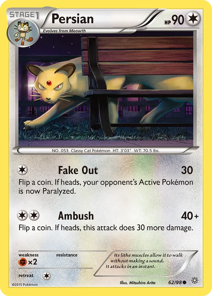 XY—Ancient Origins 英語版 Persian 62 カード表面