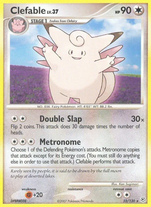 Diamond & Pearl 영어판 Clefable 22 카드 앞면