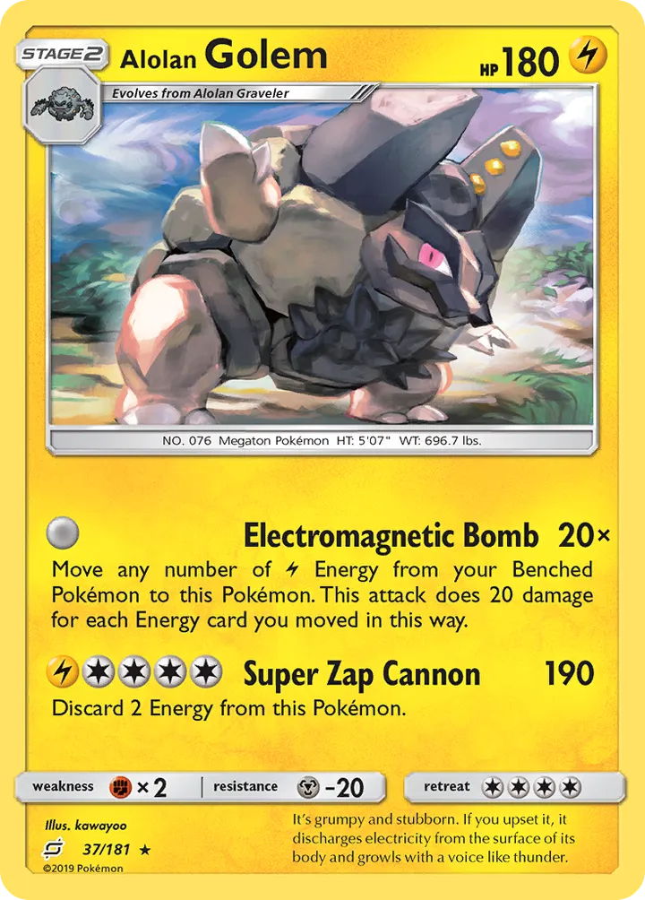 Sun & Moon—Team Up 英語版 Alolan Golem 37 カード表面